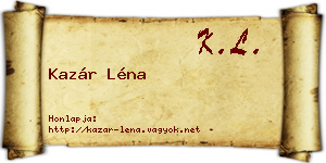 Kazár Léna névjegykártya